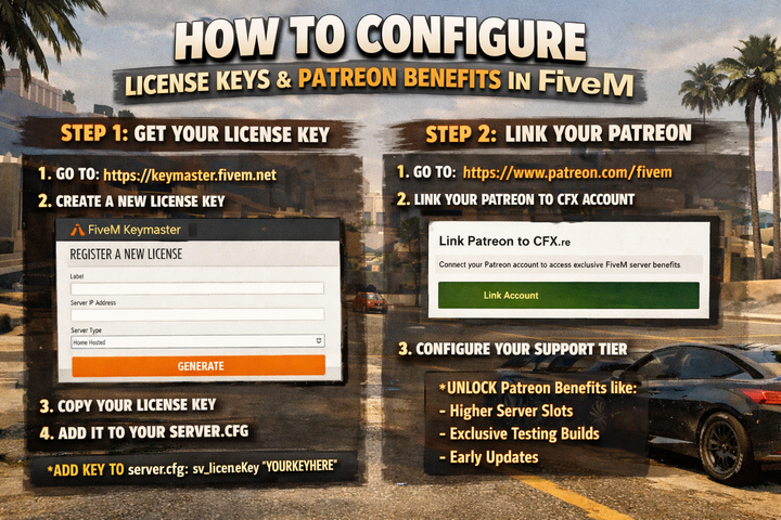 How to Configure License Keys & Patreon Benefits in FiveM