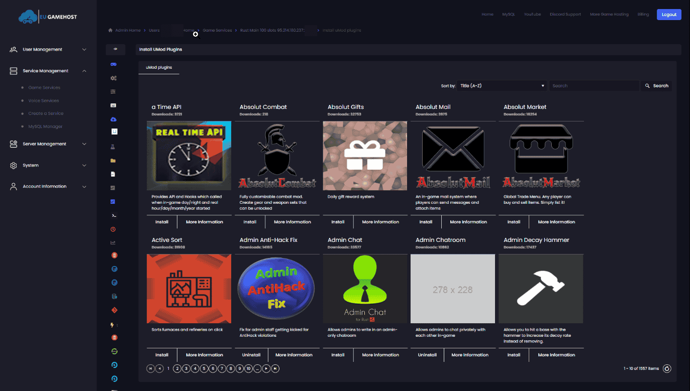 Conan Exiles Workshop mod installer interface