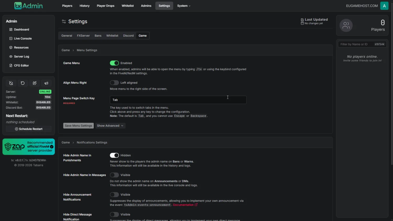 GTA 6 server framework installer interface